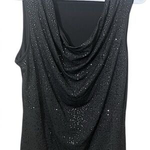 Calvin Klein Women's Sparkling Sequined Sleeveless Blouse - black size 0X